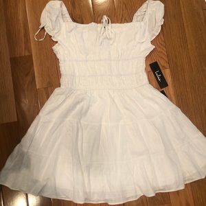 White Cap Sleeve Dress
